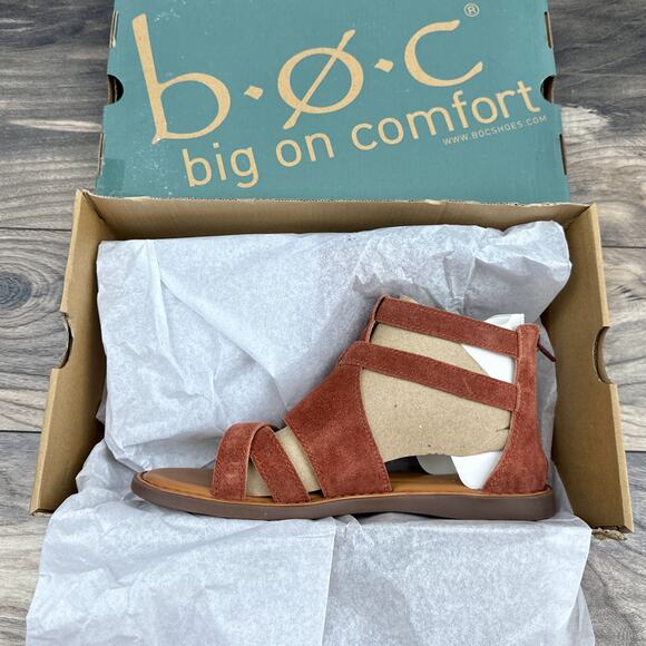 NIB BOC by Born Dora 8M Suede Gladiator Sandal Dk Red - Picture 9 of 12